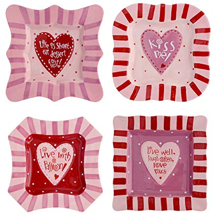 XCXDX 4 Piezas De Vajilla De Cerámica De Alfabeto Pintada A Mano, Cubiertos De Porcelana, Plato De Desayuno