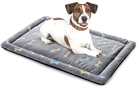 ALLISANDRO Hundematte waschbare Hundedecke hygienische rutschfeste und weiche Decke 80x60cm 100x70cm 120x70cm mit kuscheligem Micro Plüsch Oberfläche Leinwand Zurück Duplex-Einsatz Grau