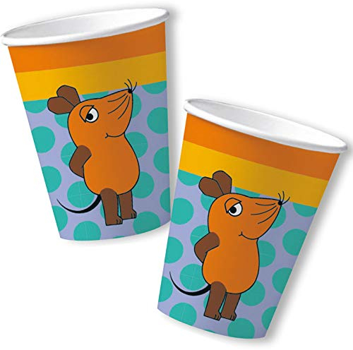 DH-Konzept Die Maus Becher 8 Stück // Partyartikel Sendung mit der Maus