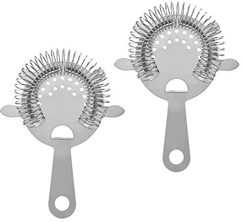 2 Pack of Cocktail Strainer Stainless Steel Bar Cocktail Strainer Filtering Tool for Bar Restaurant Home