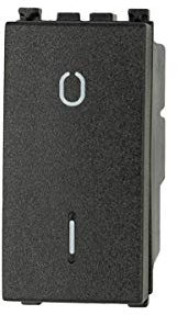 Sandasdson SD90002 - Interruptor Conmutador Doble 2P 16 A bipolar 0-1 negro compatible con Vimar Arke