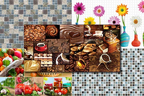 Pannelli murali 3D in stock! - pannelli in PVC stabili e facili da pulire per il rivestimento delle pareti, ad es. come rivestimento della cucina - (950x480 mm MARRONE) Parete esterna