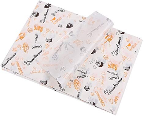 100 hojas de Papel para Alimentos y Sándwiches, Papel para Envolver Alimentos, para Hornear, deli, para Canastas,Envoltorios a Prueba de Grasa para Pasteles,Regalos,Hamburguesas con Queso