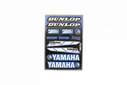 Juego de pegatinas YAMAHA DUNLOP azul y blanco para moto scooter 50