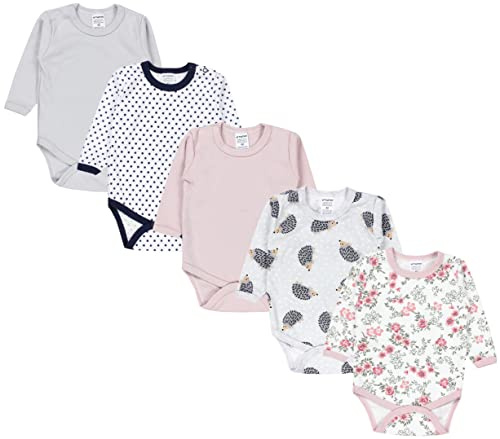 TupTam Baby Body Langarm Mädchen – 5er Pack Unifarbene Body Baby aus Baumwolle – OEKO-TEX zertifiziert