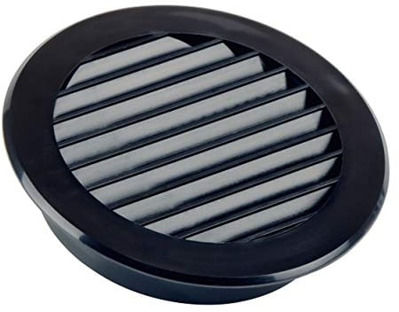Steinberg14 Black 100mm Air Vent Cover with Insect Mesh - 4 inch Round Air Vent Covers for Walls and Ceilings - Air Vents for Interior Walls - Plastic Ventilation Grille