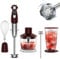 Frullatore a Immersione, Healthomse Minipimer Mixer a Immersione Acciaio Inossidabile con 500 ml Tritatutto, 700 ml Tazza, Mixer Frusta e Montalatte per Frullati Zuppe Salse Alimenti per Bambini, 800W