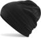 Hatstar Baumwoll Jersey Damen Beanie Mütze (1 | schwarz-schwarz)