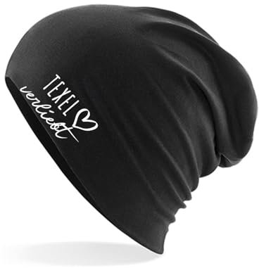 Huuraa Beanie Texel verliebt Geschenk Black Texel Präsent