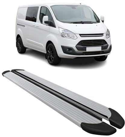 OMAC Trittbretter für Ford Transit Custom 2012-2023 L2 Aluminium Silber | Seitenschweller, fahrzeugspezifische Passform