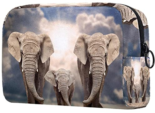 Elefanten Kosmetiktasche Kosmetiktasche Geldbörse Pouch, 7,3X3x5,1 In