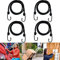 Spanngummis mit Haken Gepäckspanner 4 Stück 100 cm Gummi-Spannseile mit 2 Haken Befestigungsriemen Schwarz Gepäckgummi Spannseil Gummiseil Gepäckgurt für Fahrrad Camping Transportieren Verpacken