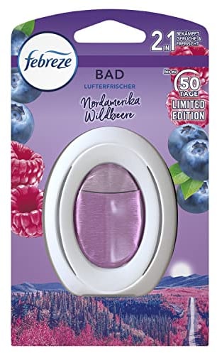 Febreze Winterbeeren Bad Lufterfrischer, Kontinuierliche Geruchsentfernung und -verhinderung, 1 Stück