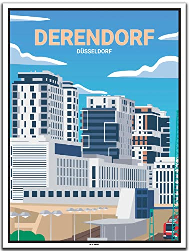 BLN PRINT Düsseldorf Derendorf (1) - Vintage Travel Poster