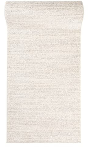 Mazovia Teppich Läufer Flur - Modern Teppichläufer - Kurzflor Flurläufer für Vorzimmer, Schlafzimmer, Küche - ÖKO-TEX Zertifiziert - Meterware - Creme - 120 x 725 cm