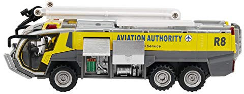 Dehumi 1:32 Airport Fire Truck Fire Engine Electric Die- Engineering Vehicles Car Toy with Sound Light Pull Back Gifts,Yellow