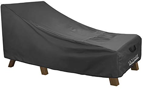 ULTCOVER wasserdichte und strapazierfähige Abdeckung für Outdoor-Liegestuhl, 203,2 x 71,1 x 76,2 cm (L x B x H), Schwarz