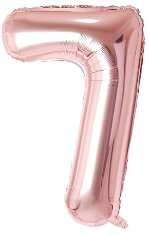 Vthoviwa 40 Zoll/18 Farbens Luftballon Zahlen 7 Rosegolden, Luftballon 7. Geburtstag Foil Ballon, 0123456789,10-19,20-25,30,40,50,60,70,80,90, Folienballon 7 Party Dekoration Helium Unterstützen