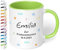 Tasse zur 1. heiligen Kommunion mit Namen & Datum personalisiert „Zur Erstkommunion“ – Mädchen & Jungen - Kommunions-Geschenke von Paten Eltern Oma 330ml Keramik (Hellgrün)