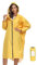SaphiRose Regenponcho mit Kapuze und Reißverschluss, lange Ärmel, für Herren, Damen, Erwachsene, gelb, Einheitsgröße