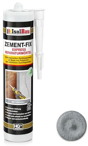 Isolbau Zement-Fix Express Mortier de réparation pour joints et fissures en intérieur et extérieur Gris béton 300 ml