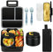 MAISON HUIS Bento-Lunchbox-Set für Kinder, mit 237 ml Suppen-Thermo, auslaufsichere Lunchbehälter mit 5 Fächern, Thermobehälter für heiße Speisen und isolierte Lunchtasche, BPA-frei, Reisen, Schule,