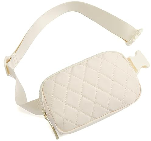 Telena Bauchtasche Damen Gürteltasche Herren, Sport Mode Hüfttaschen Frauen Brustbeutel Umhängetasche Crossbody Bag mit verstellbarem Riemen,Beige