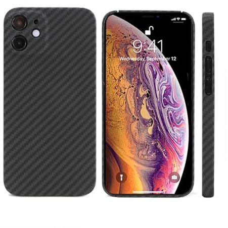 FAOONNMY Hülle Case für iPhone 15, Ultra Dünn Carbon Fiber Kevlar Schutzhülle, Herren Handyhülle in Militärqualität Hardcase Stoßfest rutschfest Kompatibel mit Precise Hole iPhone 15