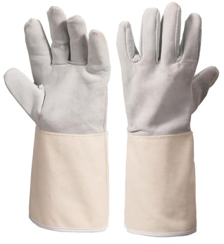 HOVhomeDEVP Welding Gloves, MIG/Stick Welding Gloves Premium Hand Protection from Welder and Cutting, Torch Heat, Gauntlet Cuff, Long Sleeve for Tig Welder, Grilling Oven, Green Egg, Stove