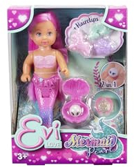 Simba - Evi Love Sirène et sa Perle - Mini poupée Mannequin - Cheveux Roses - 105733699S12