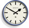NEWGATE® Number Three Railway Wanduhr | Retro inspirierte Moderne Bahnhofsuhr | 37cm | Blau | Markierungs-Zifferblatt | Mid-Century-Stil für Küche, Wohnzimmer oder Büro
