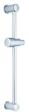 Aqbau® Duschstange 60 cm – Metall Brausestange mit verstellbarer Kunststoff-Duschhalterung, Ø18 mm, Wandmontage inkl. Montagematerial, verchromt