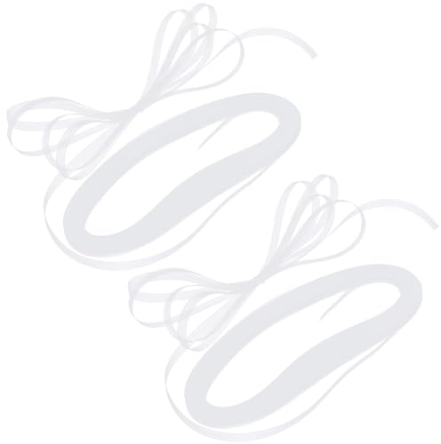 GORGECRAFT 100 Yards 2 Rollen Weißer Steifer Zopfbesatz 10mm Breit Polyester-Rosshaarband Zopfbesatz Aus Hartem Reifrock-Netzgeflecht Zum Ausstäbchennähen Für Brautkleider Kleider Röcke Hüte