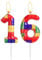 Building Blocks Birthday Candles, 16th Birthday Candles, Rainbow Number 16 Candles, Red, Yellow, Green, Blue Candle for Cake, Building Block Themed for Girls Boys Birthday Party Decorations Supplies