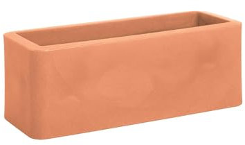 NICOLI Fioriera Calypso rettangolare in resina e plastica 50x20 H18 colore Imprunetta, senza fori