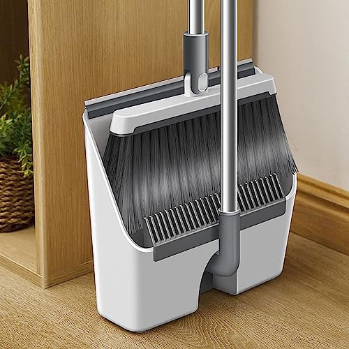 OUSIKA Set Combo Scopa con Paletta, Set Scopa e Paletta for la Casa, Scopa con Paletta Stand Up, Set Scopa e Paletta for Interni, for Cucina, Ufficio, Ingresso, Pulizia del Pavimento