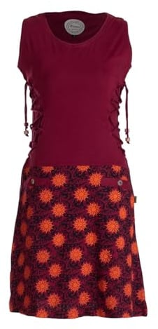 Vishes ärmelloses Damen-Kleid in Dunkelrot I Größe XL (42) I Handgefertigt aus 100% Baumwolle I Kleid mit Taschen I Ideal für Frühjahr & Sommer I Nachhaltige Alternative Bekleidung