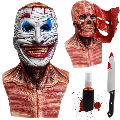 Halloween Maske Horror Doppelte Schicht Abziehbare Blutiger Totenkopf Maske Latex Magnetische Herren Damen Realistische Maske Für Party-Rollenspiele