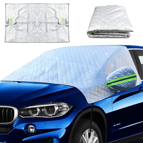 iTYOOS Auto Scheibenabdeckung, Sonnenschutzfolie Auto, Winterschutz Faltbare Abnehmbare Windschutzscheiben Autoabdeckung Winterabdeckung Eisschutzfolie für Gegen Schnee Frost und Sonne