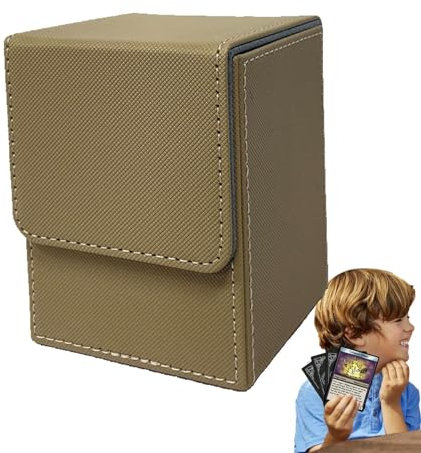 Card Deck Box - Custodia per carte in pelle PU, porta carte magnetico, elegante organizer per 100 carte con accesso rapido, contenitore multifunzionale per carte da gioco, ideale per collezionisti di