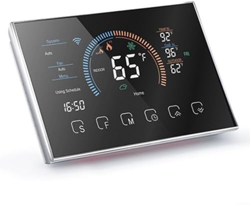 HOHOVYVY Raumthermostat Fußbodenheizung,Wärmepumpen-Raumthermostat,WiFi Programmierbarer Digitaler Thermostat BHP-8000 Schwarz