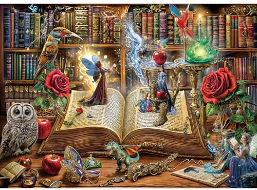 Puzzles 1000 Pieces Age 14+ for Adults jigsaw puzzles for adults 1000 Piece Puzzle Challenging Game for The Whole for Women, Gifts for Men, Theme:Magic Book House