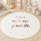 AIMECO Weicher Kuscheliger Kinderteppich Weicher Rund Carpet Wohnzimmer Teppichen Mädchen Schlafzimmer Kinderzimmer Waschbarer Pflegeleicht Teppiche Motiv Rund 100cm Alphabet-Regenbogen-Punkte