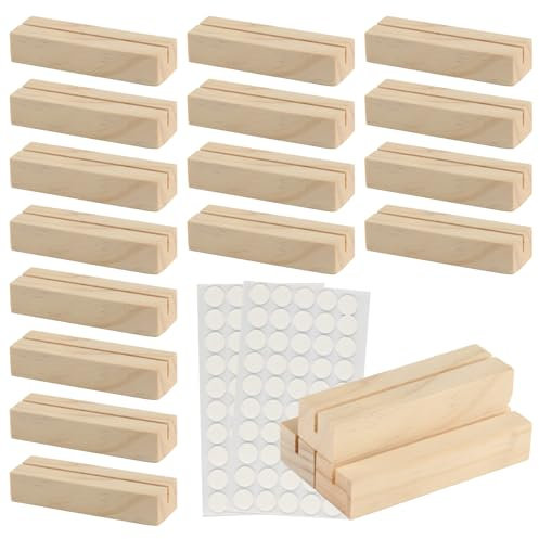 16 supporti per carte di credito, in legno, per cartoline, per matrimoni, compleanni, feste, con 2 fogli di adesivi