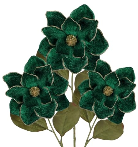 Arborus 3 STK Künstliche Zweige Weihnachten Weihnachtsblumen Künstlich Grün Kunstblumen Weihnachten Deko Weihnachtsbaumschmuck Weihnachtsdeko Vase Tisch Wohnzimmer Küche Flur Büro Winter Deko