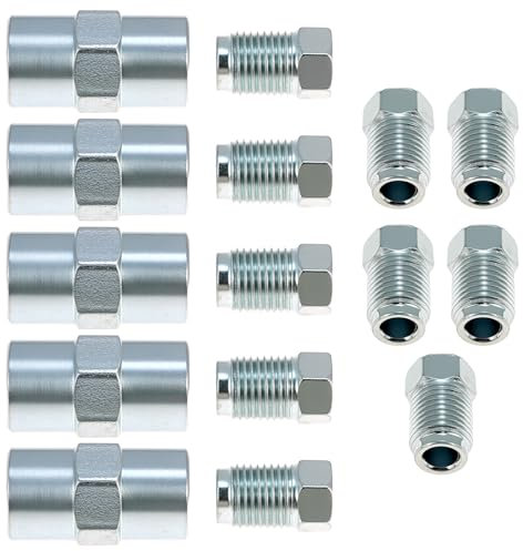 QWORK® 10 raccords à vis M10x1 et 5 connecteurs M10x1 pour conduite de frein Ø 4,75 mm