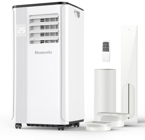 Air Conditioning Unit,9000BTU Portable Air Conditioner,3-in-1 Powerful Mobile Conditioners,Dehumidifier,Ventilation,Cooling Fan,Dual Digital Display&Remote Control,Window Kit for Rooms Up to 300Sq.ft