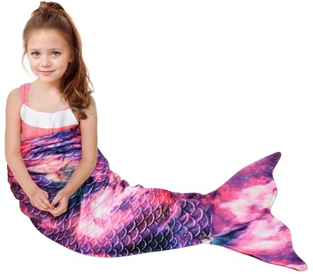 Catalonia Classy Meerjungfrauen Decke 4-6 Jahre Mädchen | Farbwechsel Meerjungfrau Flosse Decke 114 x 41 cm für Kinder und Mädchen Geburtstag Geschenk