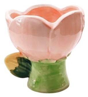 Tulip - Taza de café de cerámica, bonita taza de agua tipo flor, cuenco de postre para helado, recipiente para velas perfumadas, taza de desayuno de estilo nórdico (rosa claro)