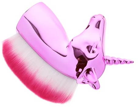 Veemoon Make up Pinsel Einhornform Mit Kunstfaserborsten Foundationpinsel Puderpinsel in Roségold Mit Aufbewahrungstasche Für Frauen Und Mädchen